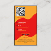 Red Yellow Bakery Branding Logo QR Professional 名刺 (裏面)