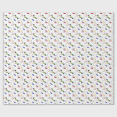 Red Yellow Blue Airplane Bicycle  ラッピングペーパー (フラット)