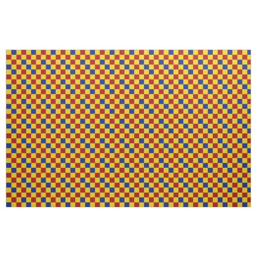 Red Yellow Blue Checkered Pattern Design  ファブリック (ヤード)