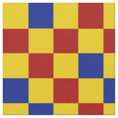 Red Yellow Blue Checkered Pattern Design  ファブリック (クローズアップ)