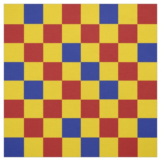 Red Yellow Blue Checkered Pattern Design  ファブリック (見本)