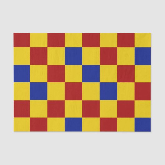 Red Yellow Blue Checkered Pattern Design  薄葉紙 (正面)