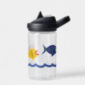 Red Yellow Blue Green Fishies Water Bottle ウォーターボトル (左面)