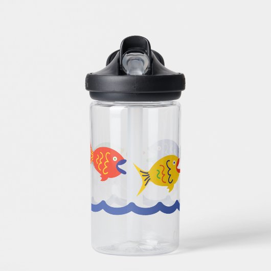 Red Yellow Blue Green Fishies Water Bottle ウォーターボトル (正面)