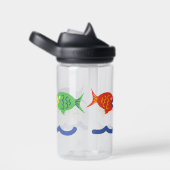 Red Yellow Blue Green Fishies Water Bottle ウォーターボトル (右面)