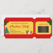 Red & Yellow Bold Christmas Party Entry P Ticket  (正面)