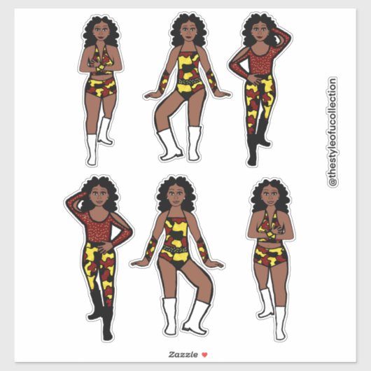 Red Yellow Camo Silver  Dancer #1 シール (シート)