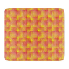 Red Yellow Checker Abstract Pattern カッティングボード