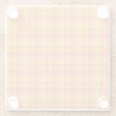 Red Yellow Checker Abstract Pattern ガラスコースター (裏面)