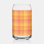 Red Yellow Checker Abstract Pattern ガラス缶 (裏面)
