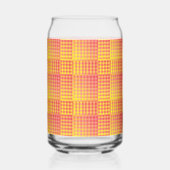 Red Yellow Checker Abstract Pattern ガラス缶 (右)