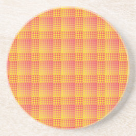 Red Yellow Checker Abstract Pattern コースター