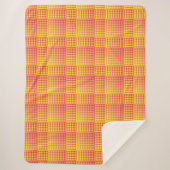 Red Yellow Checker Abstract Pattern シェルパブランケット (正面)