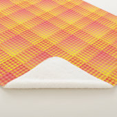 Red Yellow Checker Abstract Pattern シェルパブランケット (3/4)