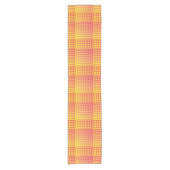 Red Yellow Checker Abstract Pattern ショートテーブルランナー (正面)