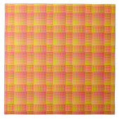 Red Yellow Checker Abstract Pattern タイル (正面)