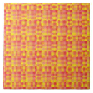 Red Yellow Checker Abstract Pattern タイル