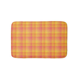 Red Yellow Checker Abstract Pattern バスマット