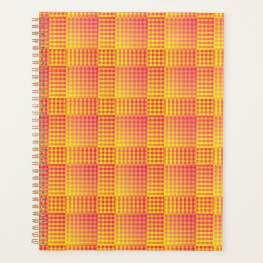 Red Yellow Checker Abstract Pattern プランナー手帳 (正面)