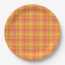 Red Yellow Checker Abstract Pattern ペーパープレート