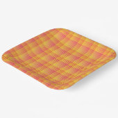 Red Yellow Checker Abstract Pattern ペーパープレート (傾斜あり)