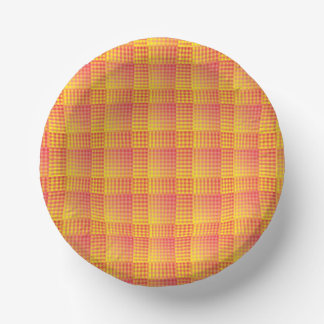 Red Yellow Checker Abstract Pattern ペーパーボウル