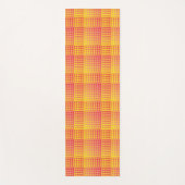 Red Yellow Checker Abstract Pattern ヨガマット (正面)