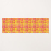 Red Yellow Checker Abstract Pattern ヨガマット (正面(横))