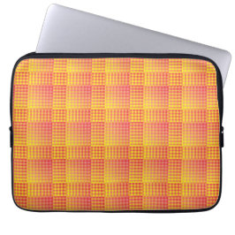 Red Yellow Checker Abstract Pattern ラップトップスリーブ