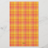 Red Yellow Checker Abstract Pattern 便箋 (裏面)