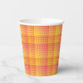 Red Yellow Checker Abstract Pattern 紙コップ (左)
