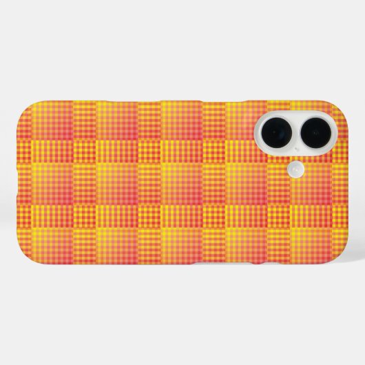 Red Yellow Checker Abstract Pattern Case-Mate iPhoneケース (裏面 (横))