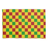 Red Yellow Green Checkered Pattern Design  枕カバー (正面)