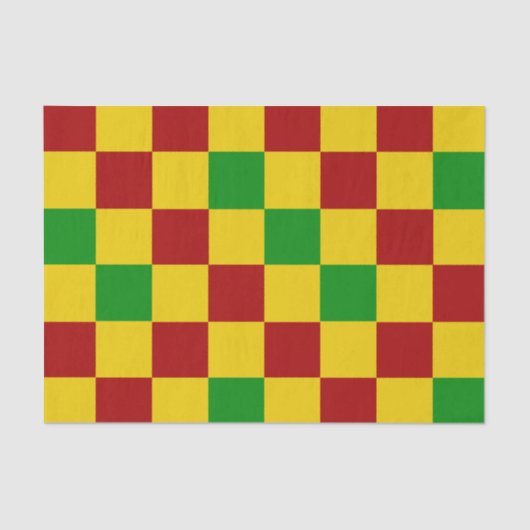 Red Yellow Green Checkered Pattern Design  薄葉紙 (正面)