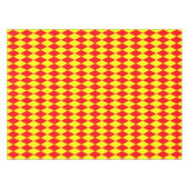 Red Yellow Harlequin Checkered Design  テーブルクロス (正面(横))