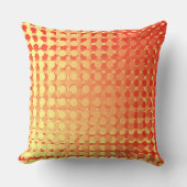 Red Yellow Multi Layer Polka Dot Fade Throw Pillow クッション (正面)
