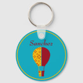 Red Yellow New Mexico Zia Hot Air Balloon キーホルダー (正面)
