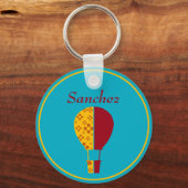 Red Yellow New Mexico Zia Hot Air Balloon キーホルダー (正面)