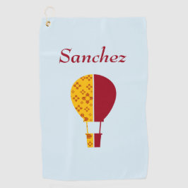 Red Yellow New Mexico Zia Hot Air Balloon ゴルフタオル