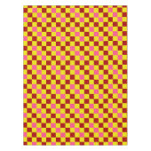 Red Yellow Pink Checkered Pattern Design  テーブルクロス (正面)