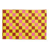 Red Yellow Pink Checkered Pattern Design  枕カバー (裏面)