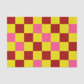 Red Yellow Pink Checkered Pattern Design  薄葉紙 (正面)