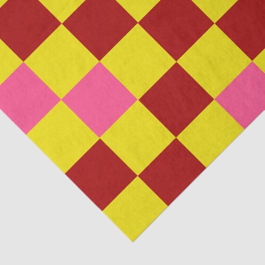 Red Yellow Pink Checkered Pattern Design  薄葉紙 (詳細)
