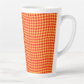 Red Yellow Plaid Checker Seamless Pattern カフェラテマグ (右)