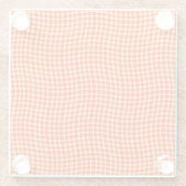 Red Yellow Plaid Checker Seamless Pattern ガラスコースター (裏面)