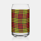Red Yellow Plaid Checker Seamless Pattern ガラス缶 (正面)