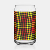 Red Yellow Plaid Checker Seamless Pattern ガラス缶 (裏面)