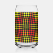 Red Yellow Plaid Checker Seamless Pattern ガラス缶 (左)
