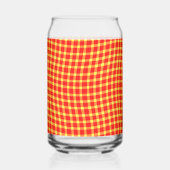 Red Yellow Plaid Checker Seamless Pattern ガラス缶 (裏面)
