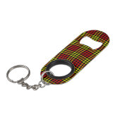 Red Yellow Plaid Checker Seamless Pattern キーホルダー栓抜き (正面アングル)